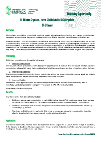 Di-Lithium Crystals A Novel Stable Formulation For The Treatment of Psychiatric Disorders.  front page preview
                    