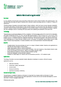 Multivibe Vibrational Energy Harvester front page preview
                    